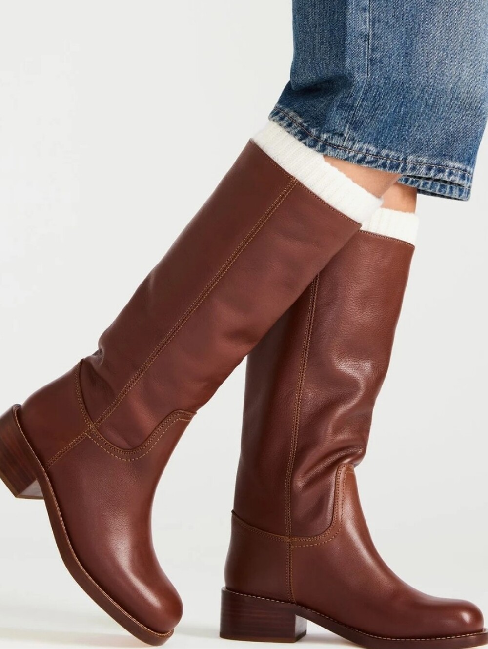 Steve Madden Riggs Brown Leather Pull-On Boots